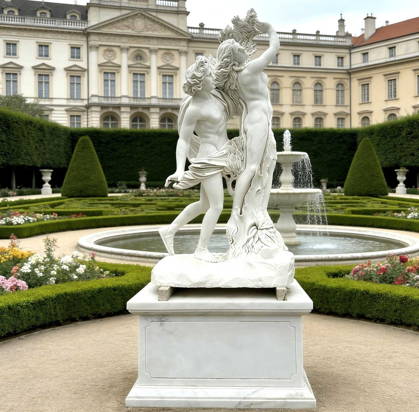 Apollo and Daphne Marble Statue