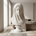 Veiled Virgin Marble Bust — after Strazza