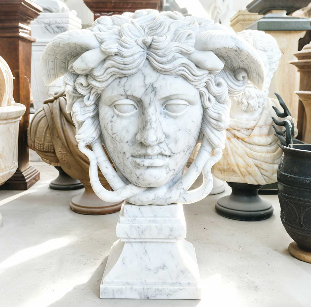 Medusa Rondanini white marble head with serpents